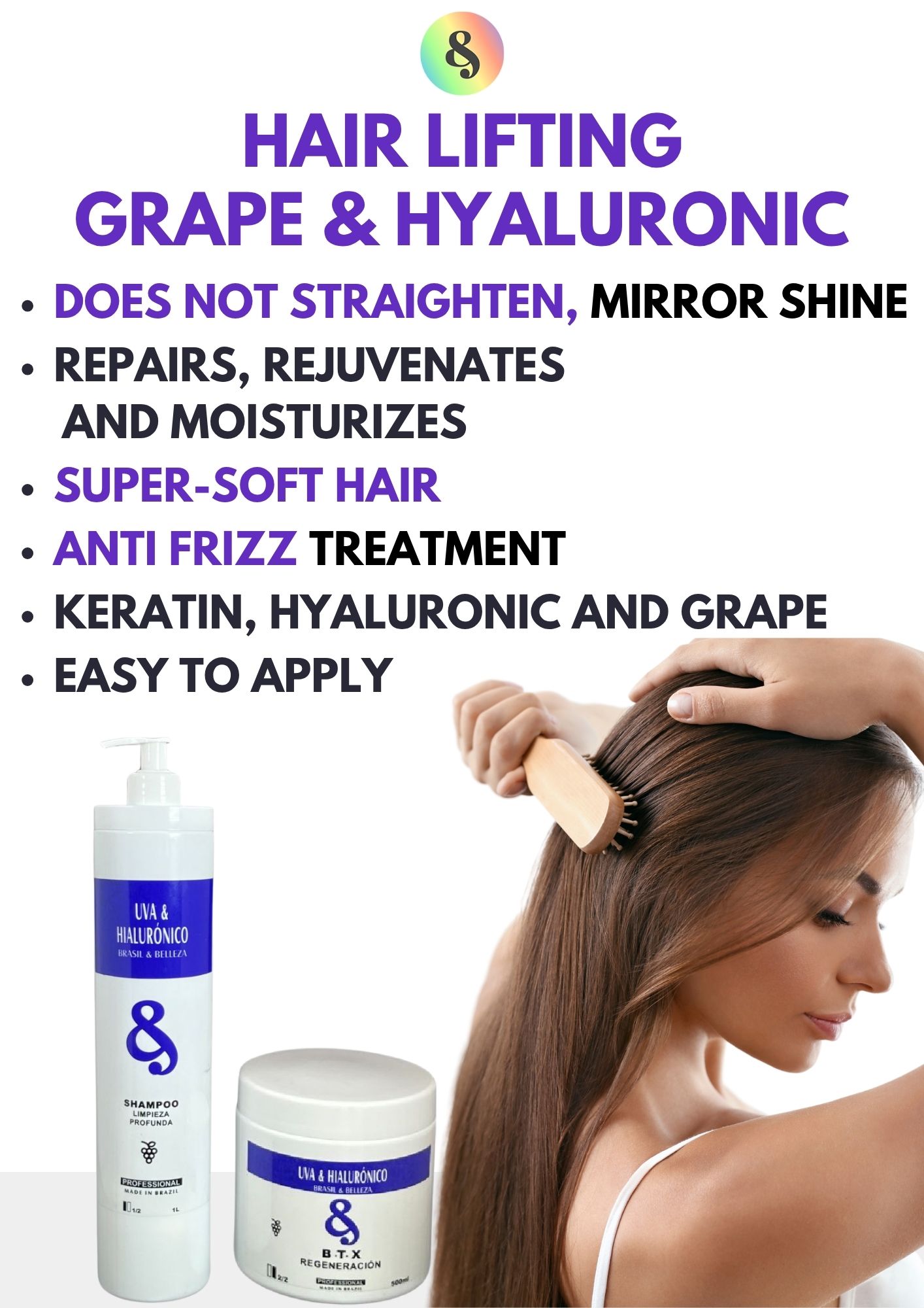B&B Grape & Hyaluronic Straightening Kit 2x1L
