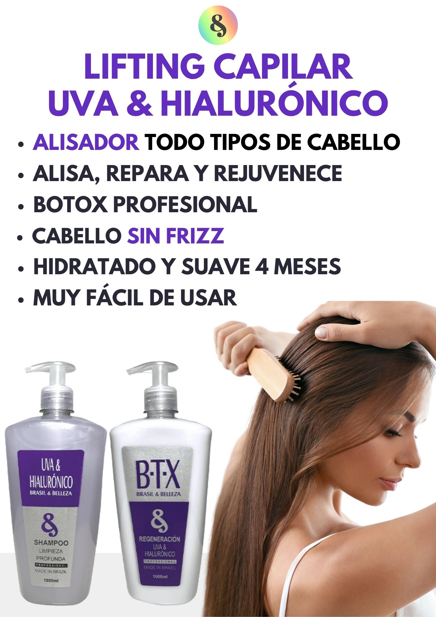 Kit Lifting Capilar B&B Uva y Hialurónico BTX 2x1Kg