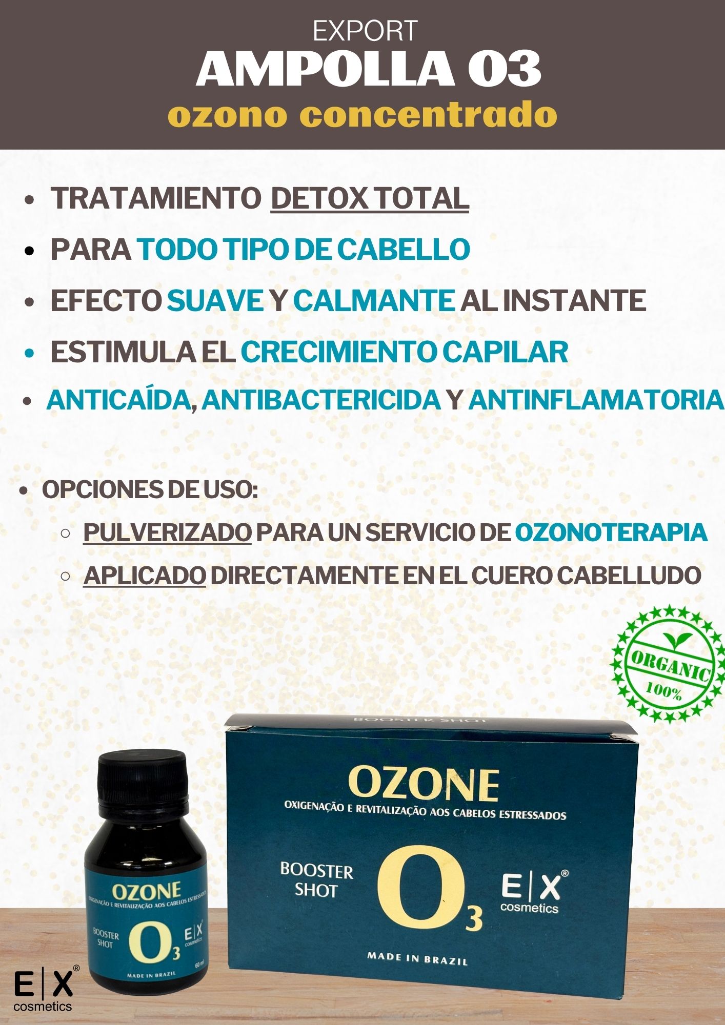 Ampolla Export O3 Ozono Conentrado