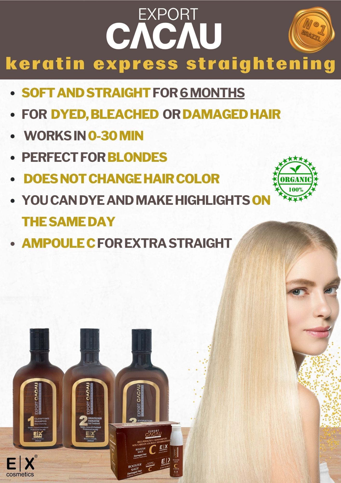 Ampolla Export Cacau Reparación K Keratina