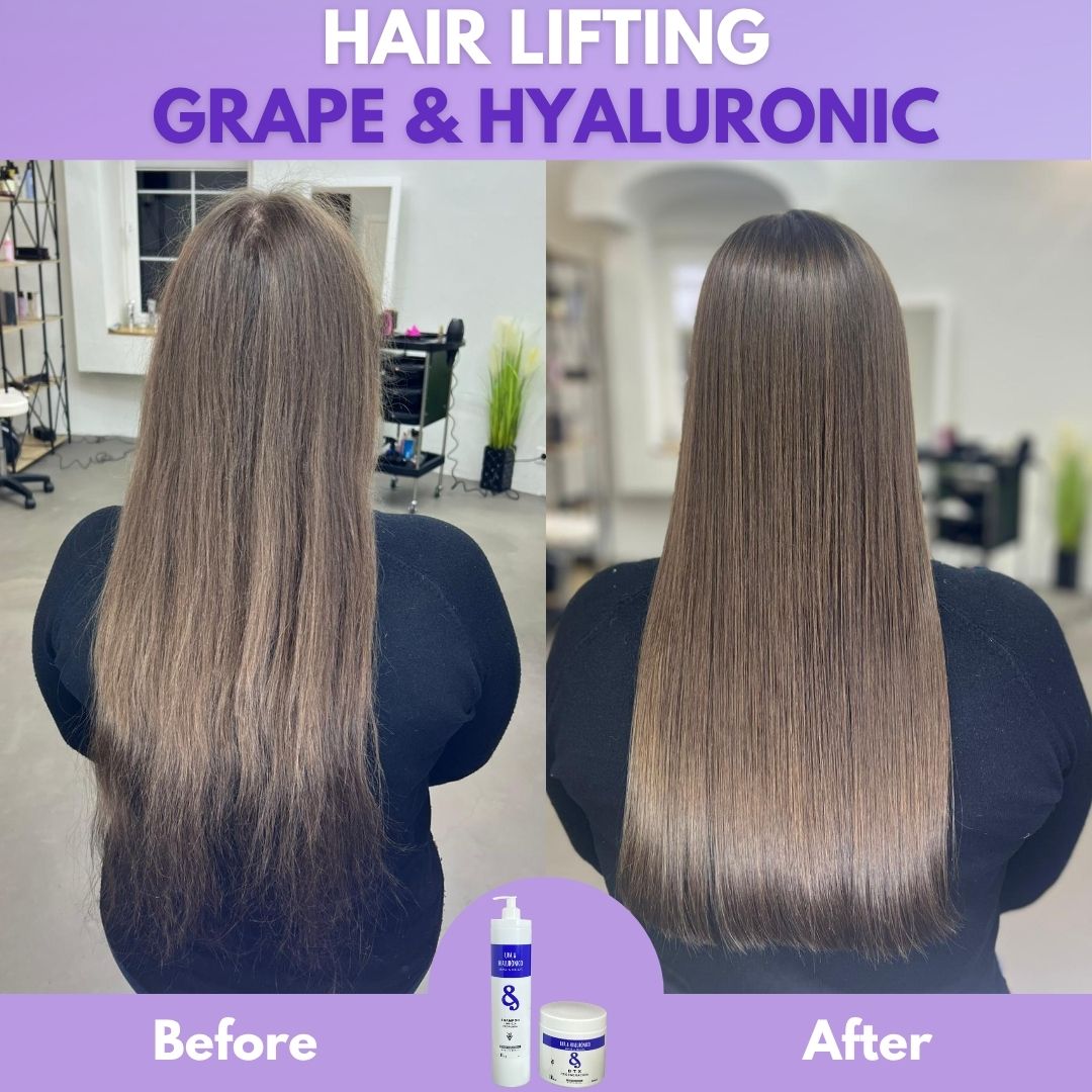 B&B Keratin Straightening Kit Grape and Hyaluronic Acid 2x1L